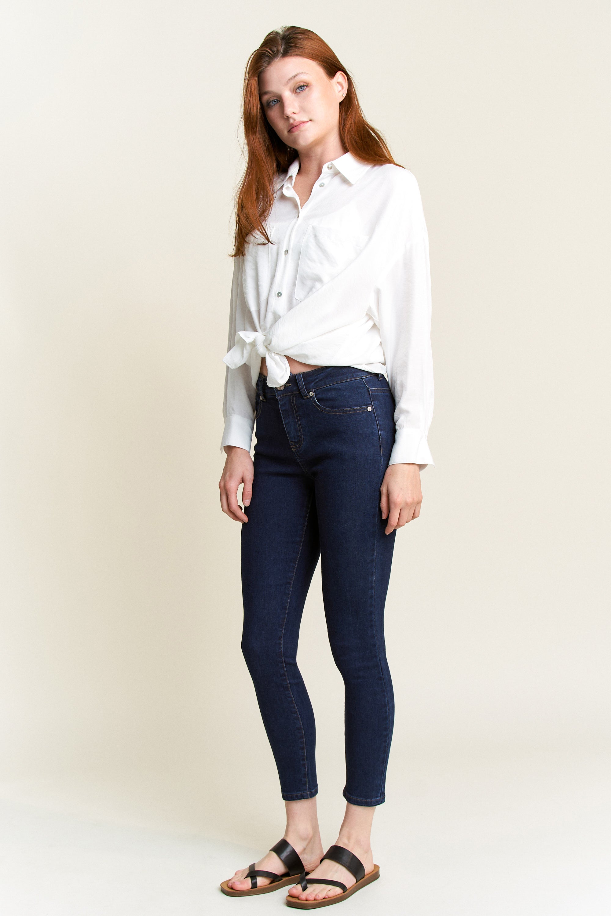 High Rise Classic Ankle Skinny Jeans-4