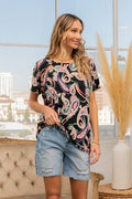 Sew In Love Full Size Paisley Print Round Neck Short Sleeve T-Shirt-0