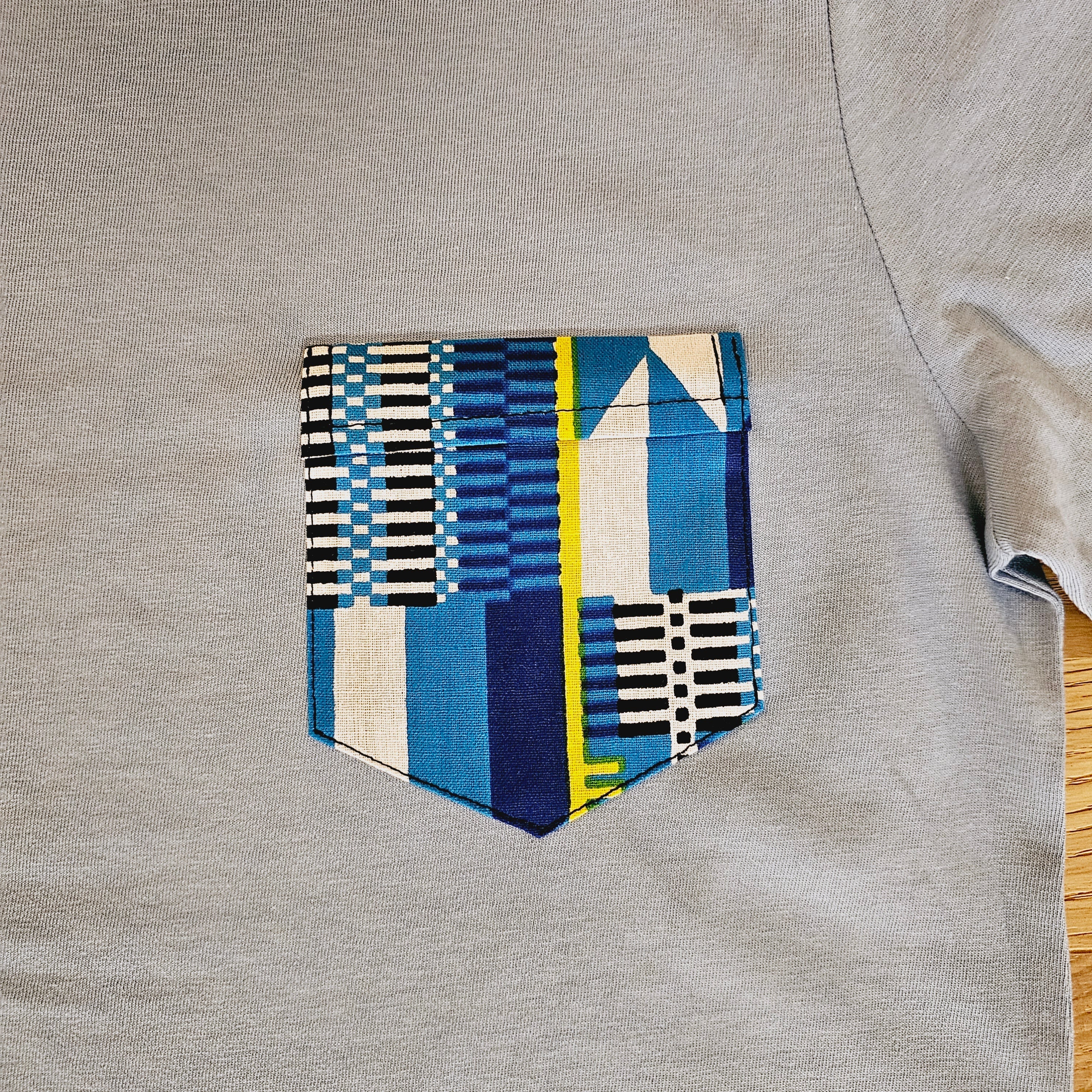 Kids T-shirt with African Ankara Print Detail | 100% cotton-2