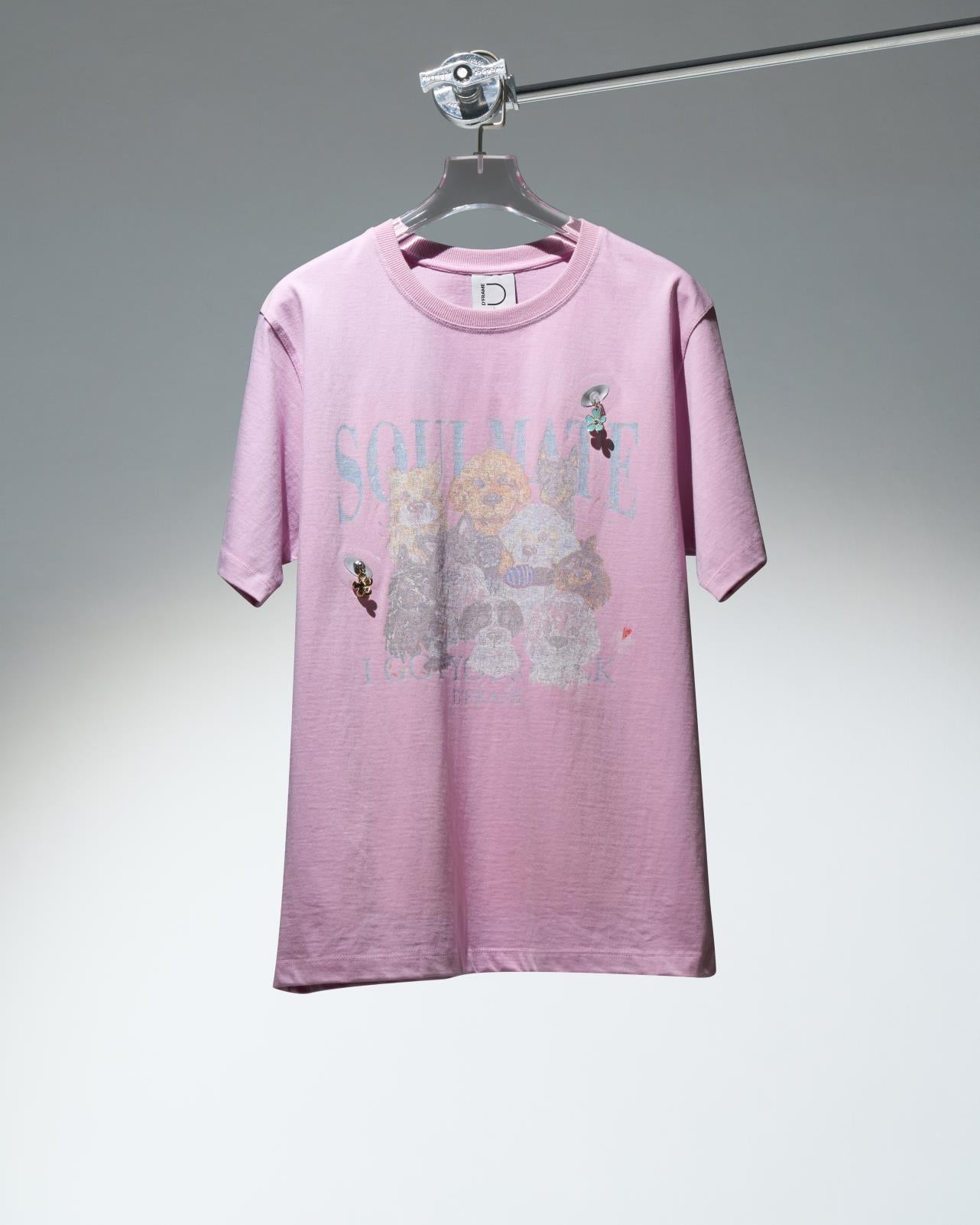 [DFRAME] Make Dog Printed Short Sleeve T-shirt "SOULMATE" Casual Women's Short Sleeve T-shirt-1