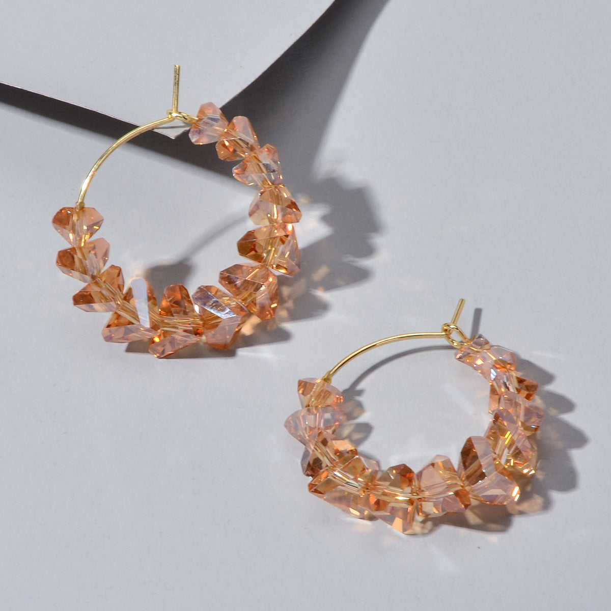 Ladies Jewellery Transparent Acrylic Beads Hoop Dangle Earrings Party Decoration-4