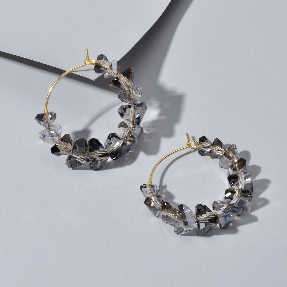 Ladies Jewellery Transparent Acrylic Beads Hoop Dangle Earrings Party Decoration-5