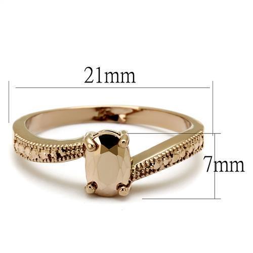 3W1201 - IP Rose Gold(Ion Plating) Brass Ring with AAA Grade CZ  in Metallic Light Gold-1