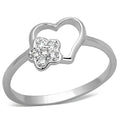 3W472 - Rhodium Brass Ring with AAA Grade CZ  in Clear-0