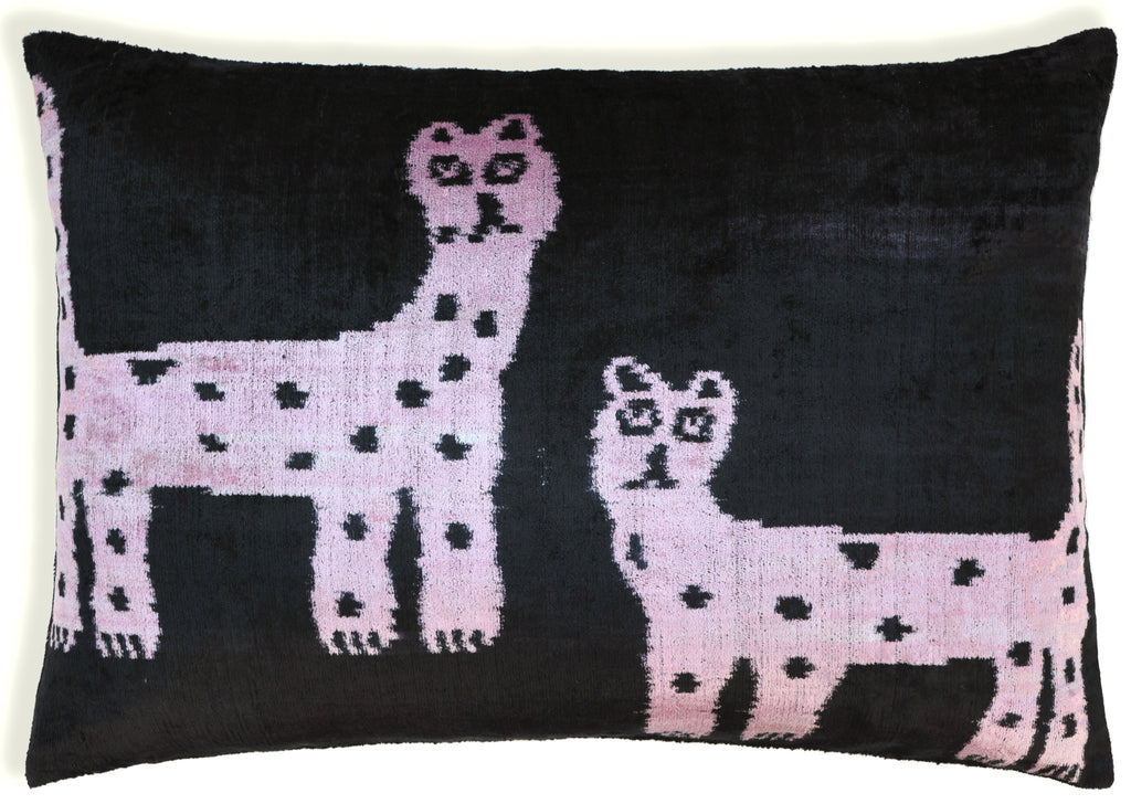 Best-Selling Pink Panther Velvet Pillow – Handmade 16x24 Lumbar-0