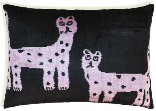 Best-Selling Pink Panther Velvet Pillow – Handmade 16x24 Lumbar-0