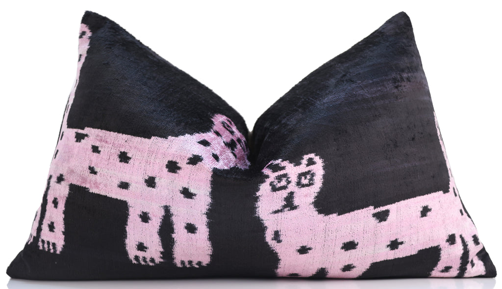 Best-Selling Pink Panther Velvet Pillow – Handmade 16x24 Lumbar-4