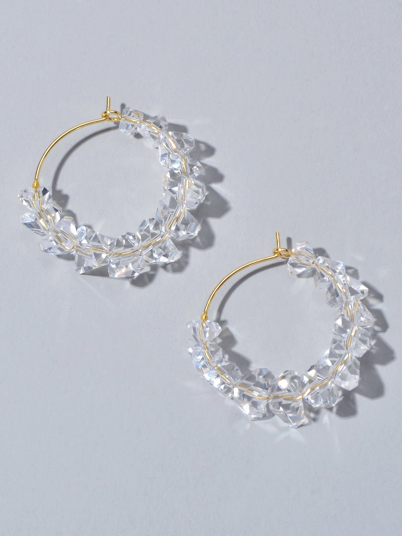 Ladies Jewellery Transparent Acrylic Beads Hoop Dangle Earrings Party Decoration-2