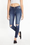 High Rise Destructed Skinny Jeans-0