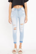 High Rise Destructed Skinny Jeans-1