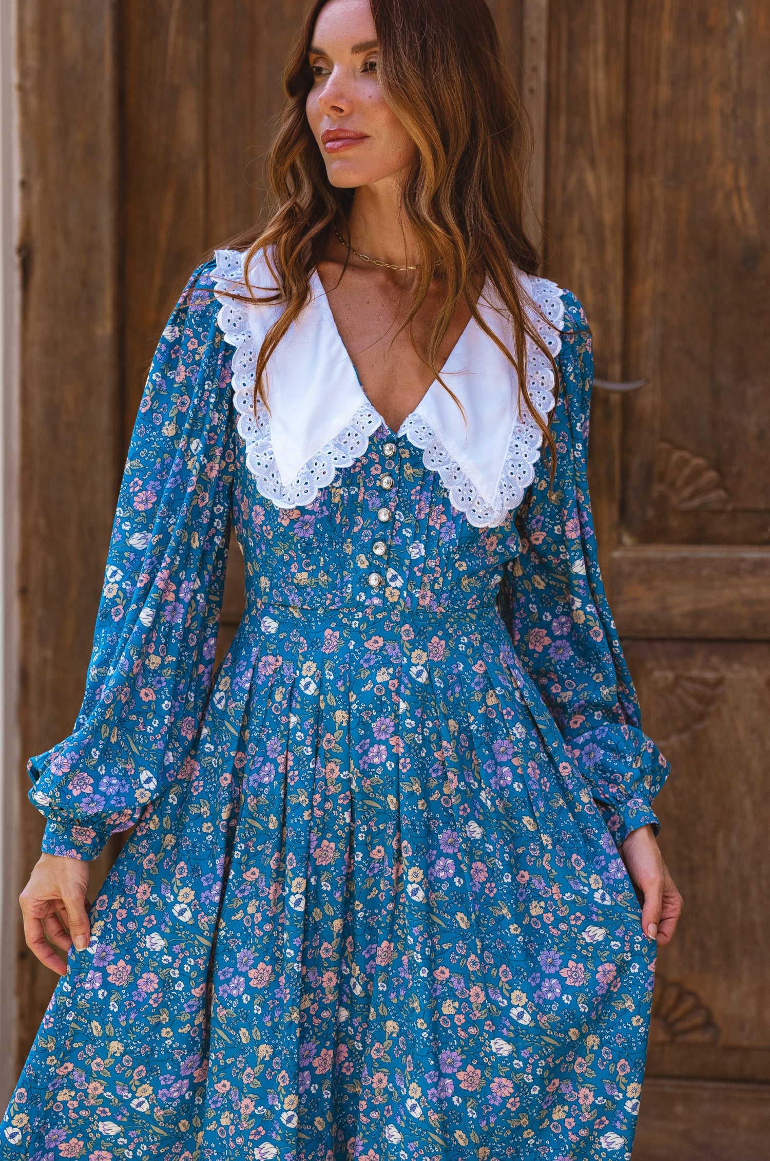 Glory Long Sleeve Midi Dress (Sale)-5