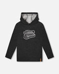 Long Sleeve Super Soft Brushed Jersey Hooded Tee Black
