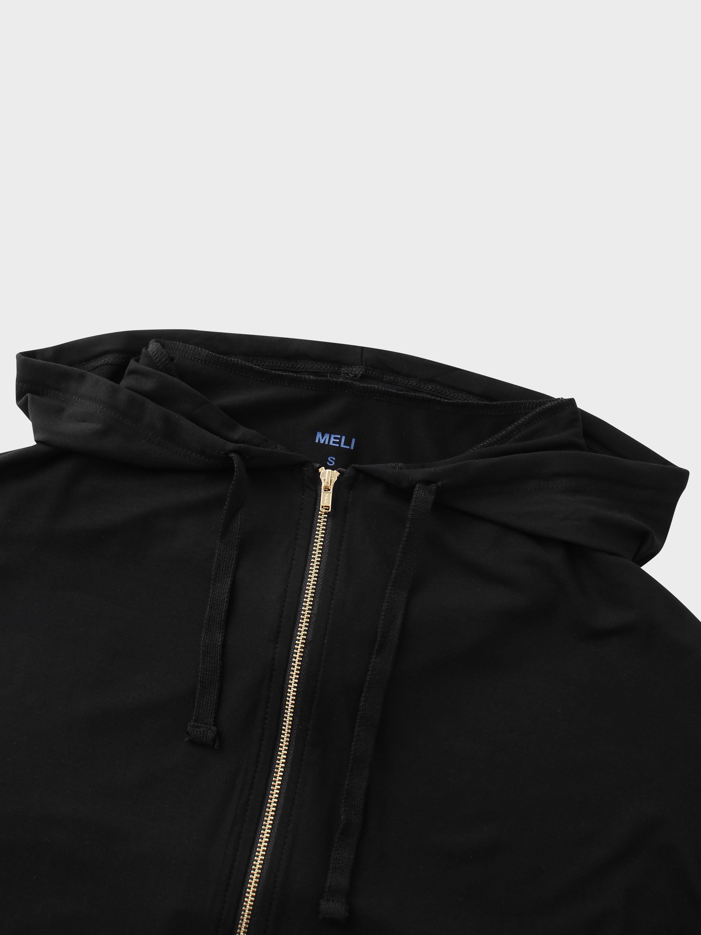ZIP UP HOODIE-BLACK-2