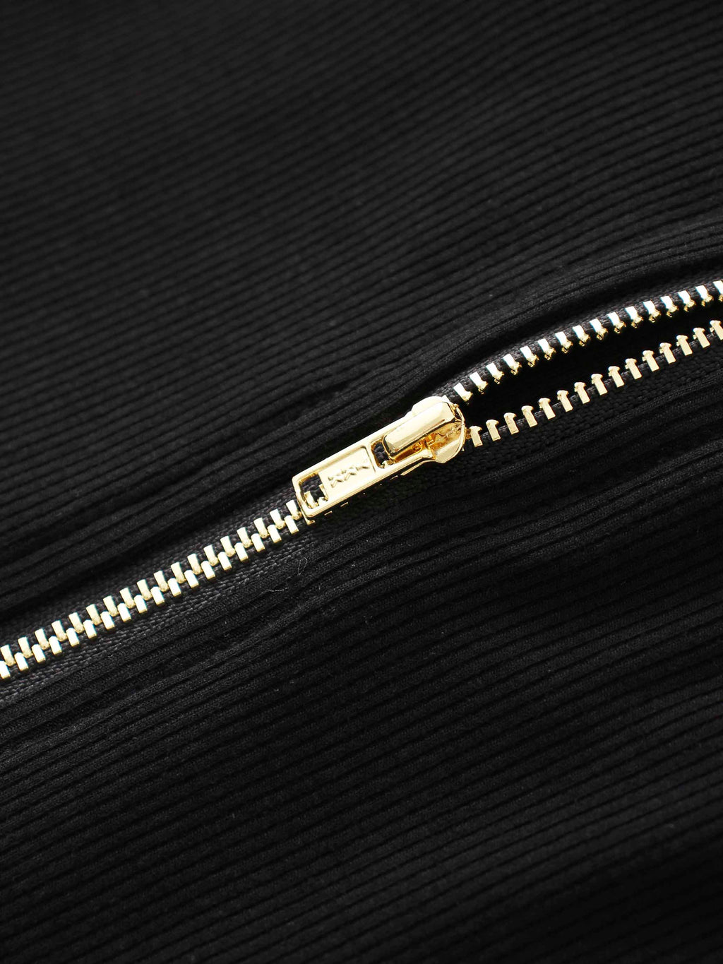 Ribbed Half Zip Hoodie Tee-Black-4