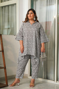 Grey Ikigai Printed Cotton Co-Ord Set