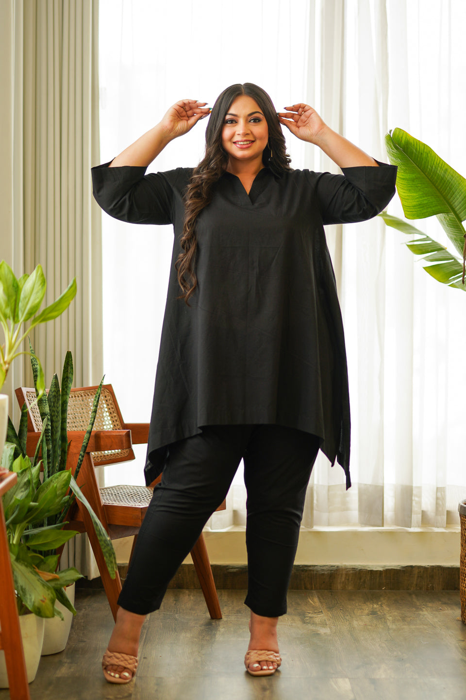 Ikigai Black Cotton Co-ord Set-2