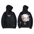 Men Hip Hop Hoodie Sweatshirt Embroidery Crane Harajuku Streetwear Hoodie Fleece  Autumn Cotton Hooded Pullover Oversized-5