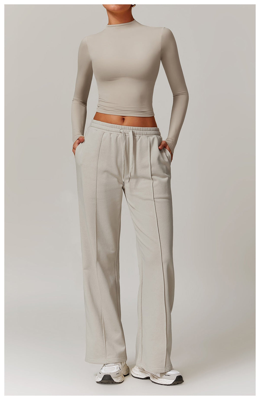 High-Waist Relaxed Straight Leg Joggers-2