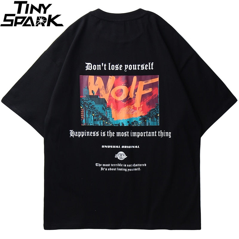 Oversize Hip Hop T Shirt Men Streetwear Harajuku Printed Tee Shirt Short Sleeve Cotton Casual T-Shirt Fashion Black Tshirt-1