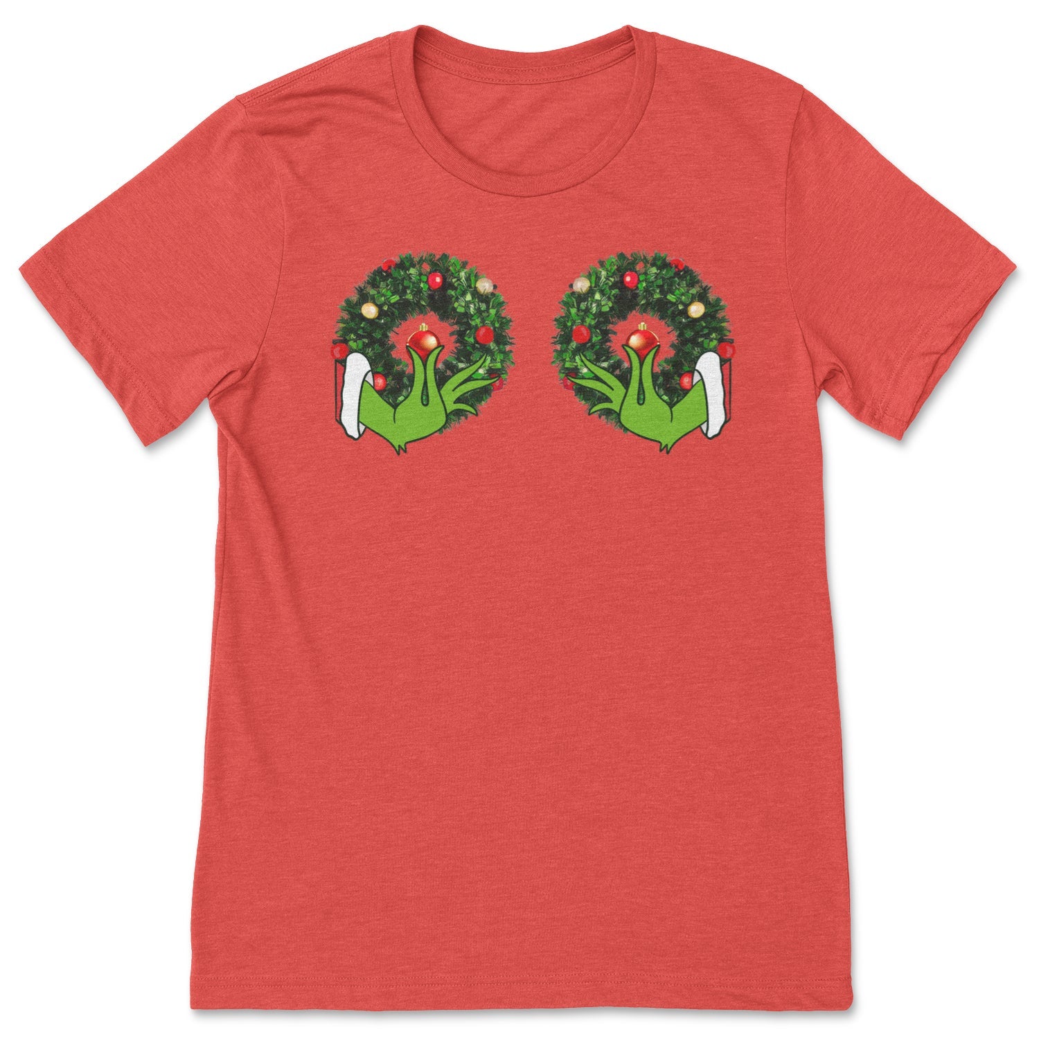 Grinch Wreath Boobies Tee-0