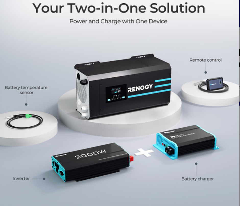 2000W 12V Pure Sine Wave Inverter Charger w/ LCD Display-2