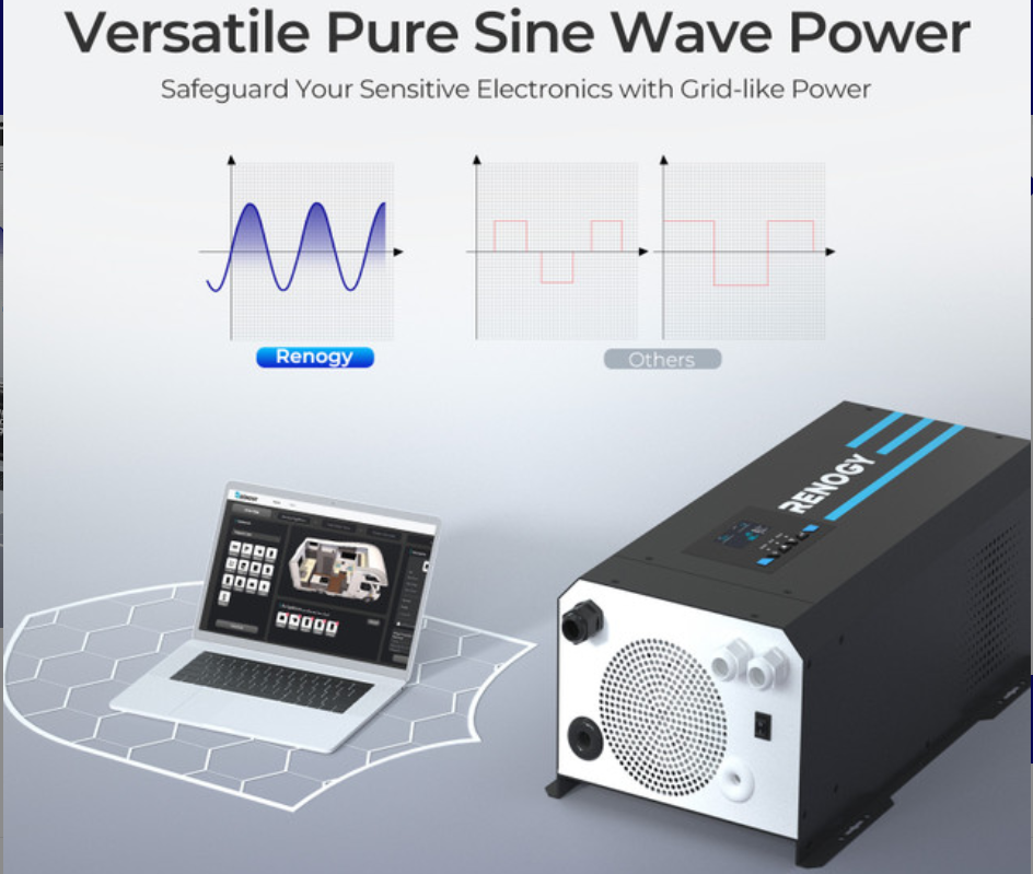 2000W 12V Pure Sine Wave Inverter Charger w/ LCD Display-4