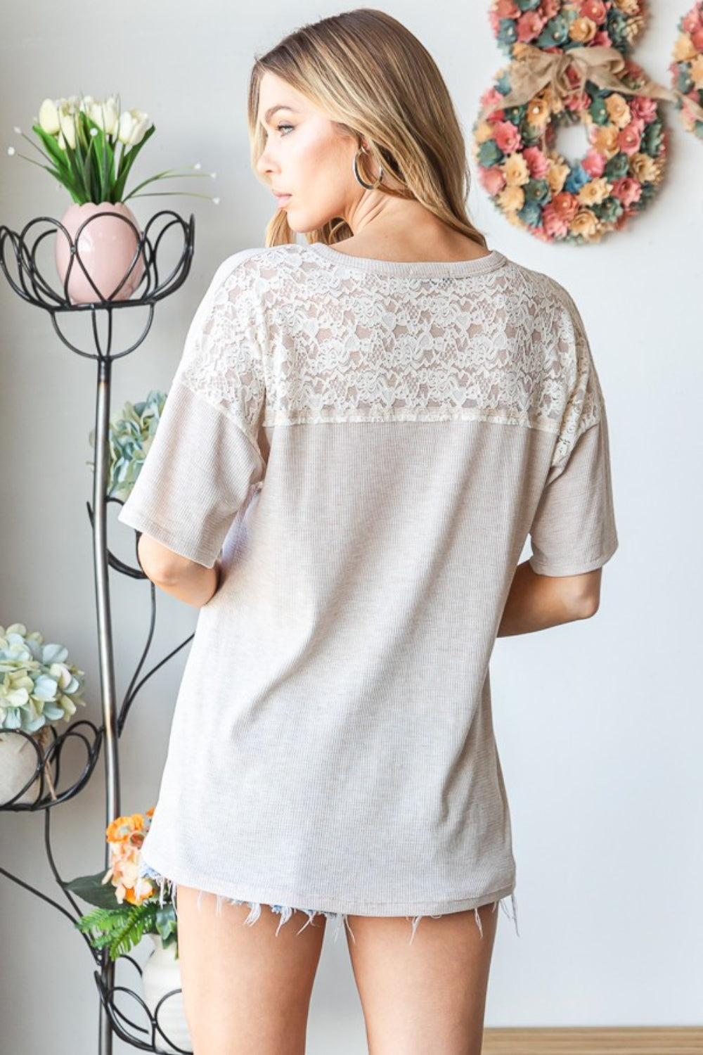 Heimish Full Size Lace Front Pocket Drop Shoulder Top-1