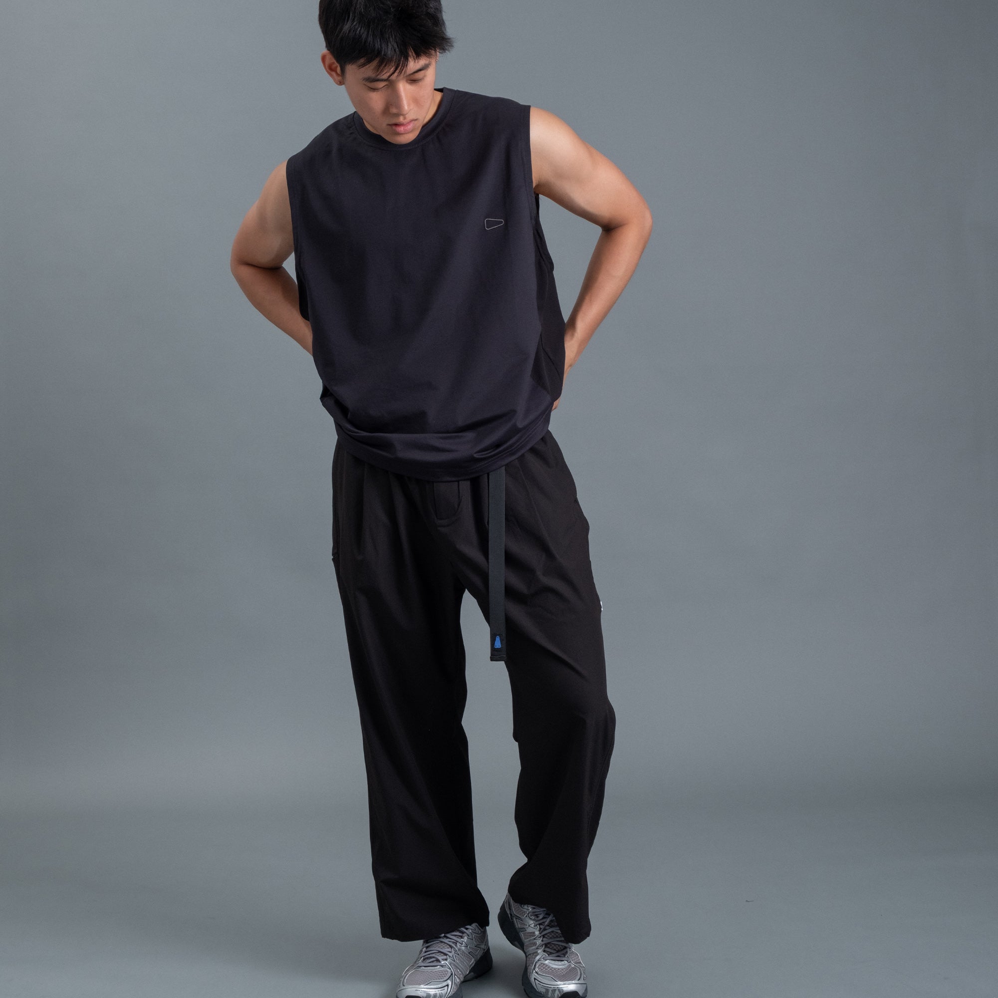 Panel Pants / Nylon - Black-3
