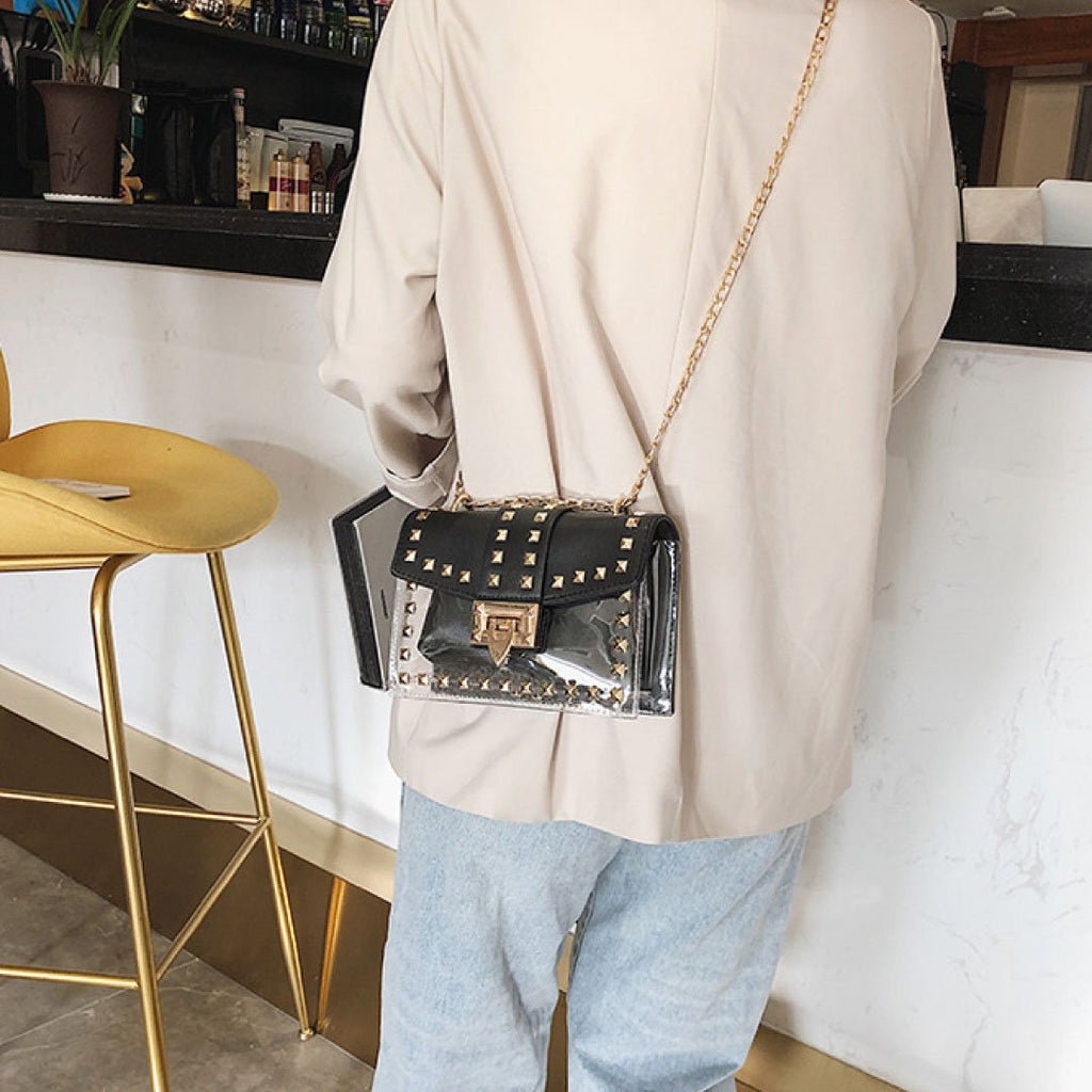 Betty Shoulder Bag -Clear/Black-4