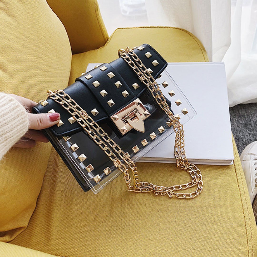 Betty Shoulder Bag -Clear/Black-3