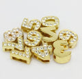 Pavé Numbers -Gold Charms-0