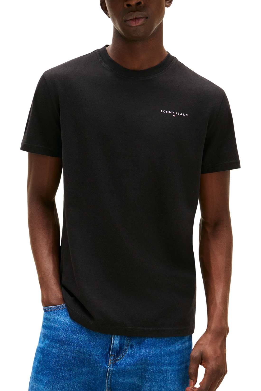 TOMMY JEANS - Men's T-shirt with linear logo  - Size XXL