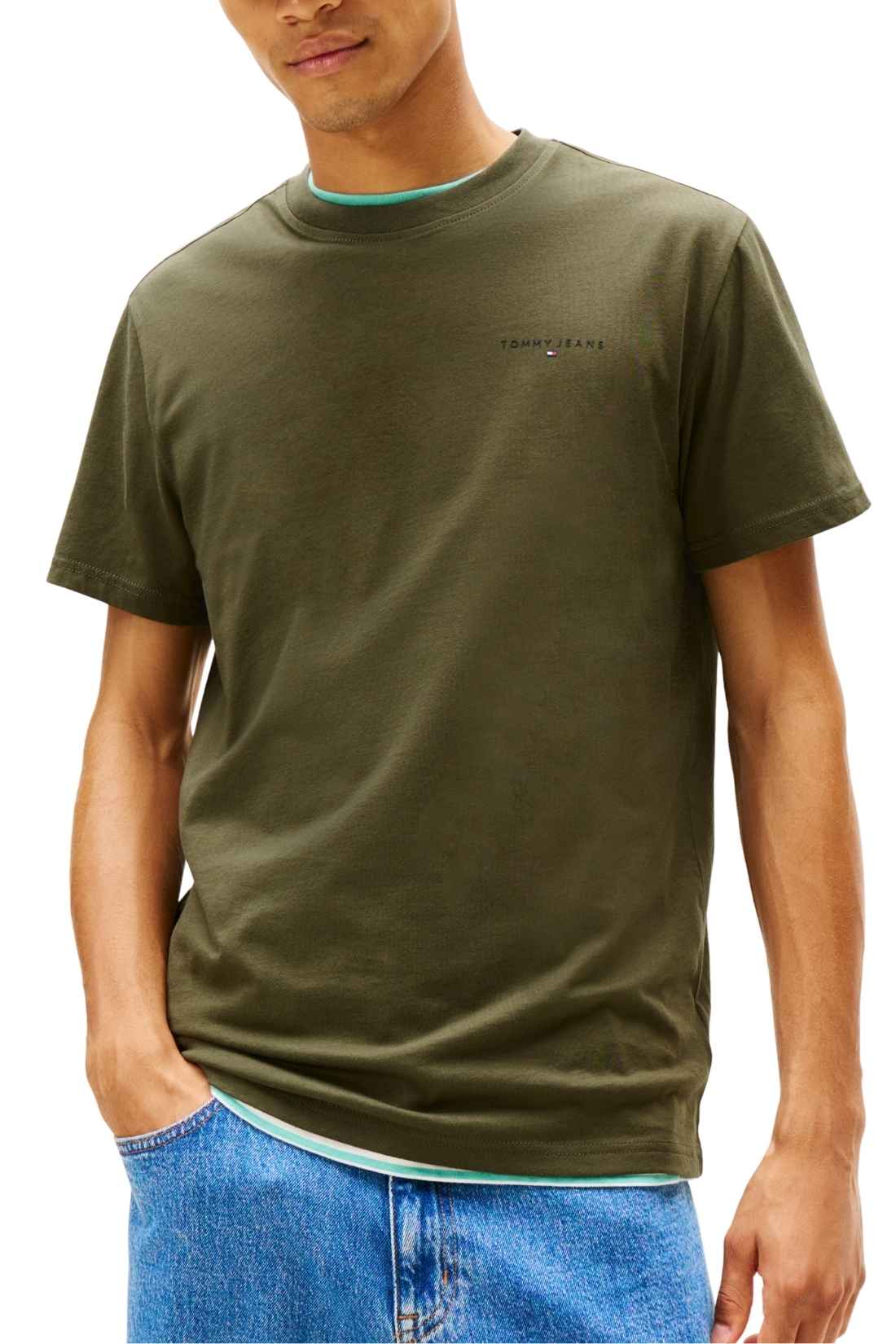 TOMMY JEANS - Men's T-shirt with linear logo  - Size XXL-4