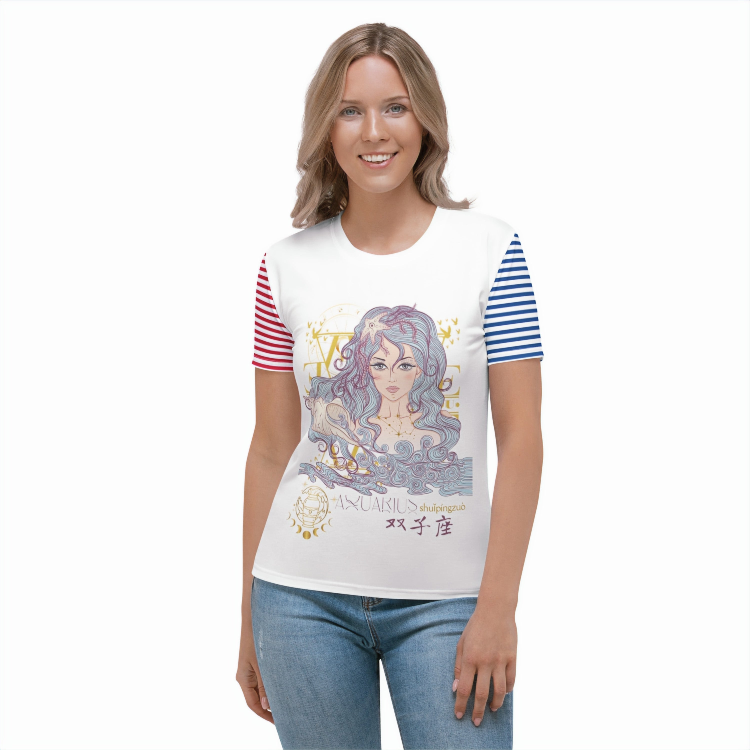 Aquarius ♒ Women's T-shirt Women's T-shirt T-shirt Horoscope-0