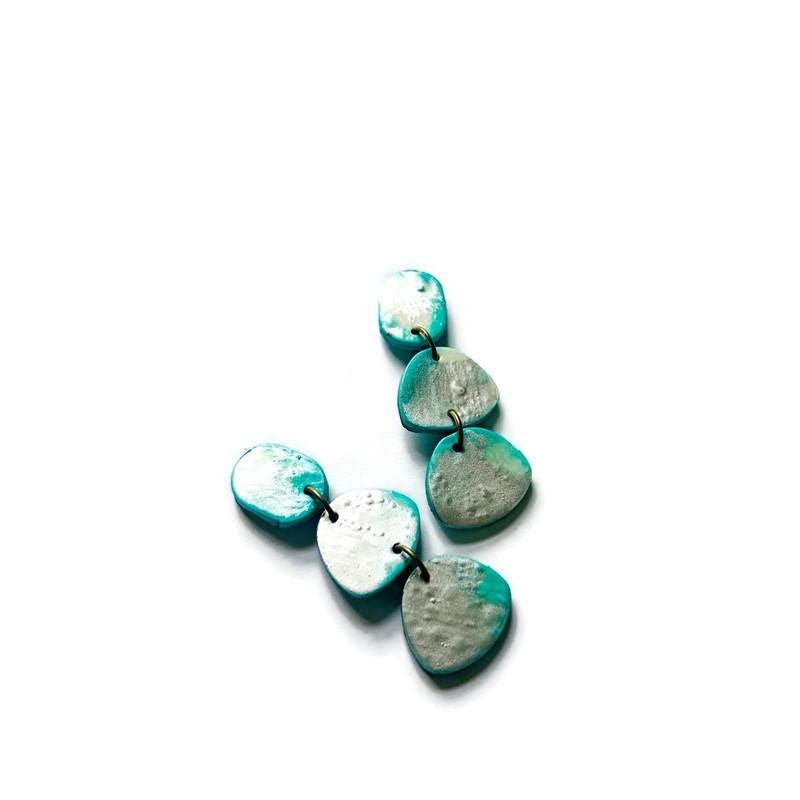 Icy Blue & Silver Clip On Earrings Handmade-0