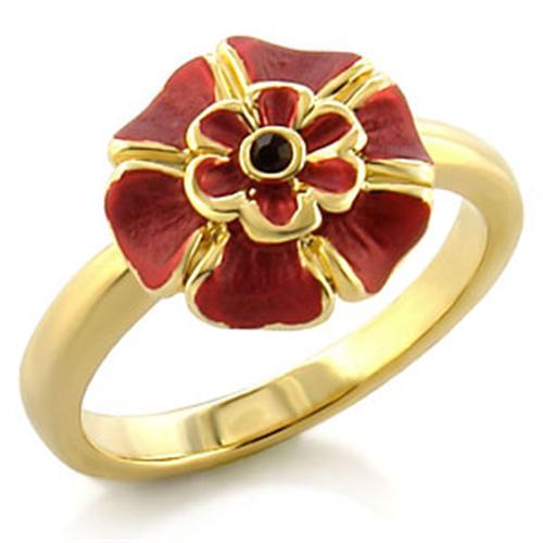LO510 - Gold White Metal Ring with Top Grade Crystal  in Siam-0