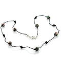 LO737 -  Brass Necklace with Epoxy  in Multi Color-0