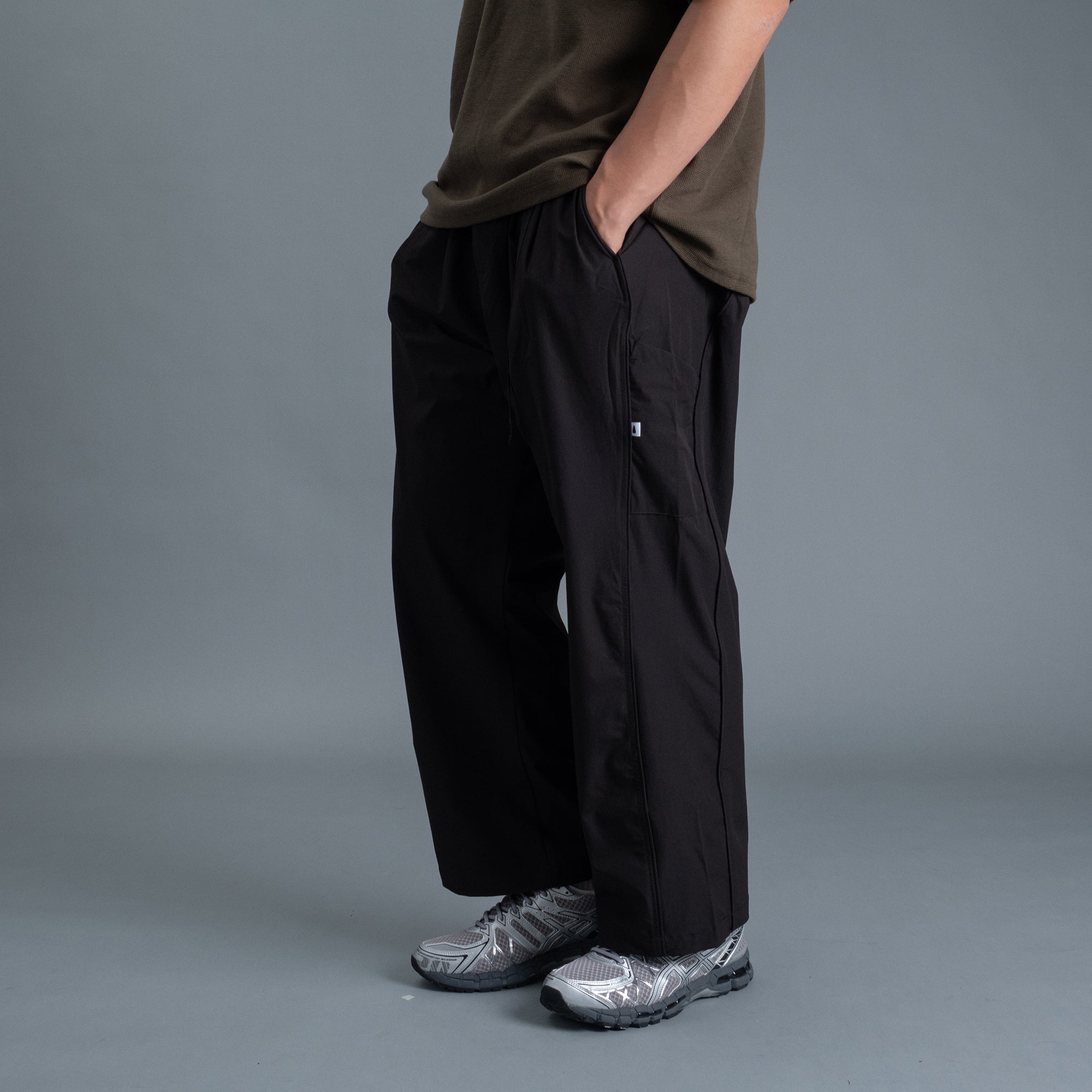 Panel Pants / Nylon - Black-1