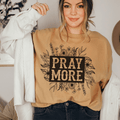 Pray More Floral Tee-0