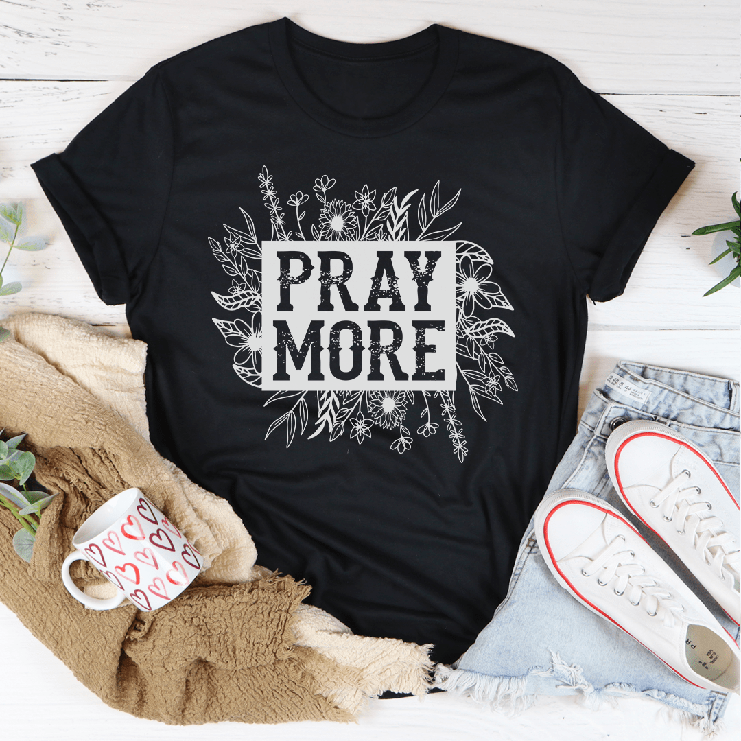 Pray More Floral Tee-2