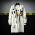 The North Fashion Long Coat Autumn Zipper Windproof Slim Windbreaker Mens Large Size Hip Hop Jackets Clothes Face-5