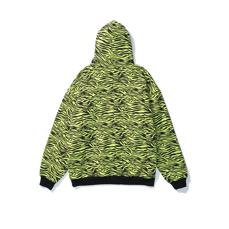 Streetwear Green Zebra Pattern Hoodies Sweatshirt Hip Hop Hoodie Autumn Harajuku Pullover Oversize Unisex Clothes-0