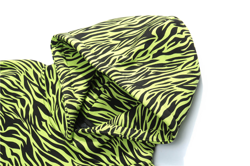 Streetwear Green Zebra Pattern Hoodies Sweatshirt Hip Hop Hoodie Autumn Harajuku Pullover Oversize Unisex Clothes-2
