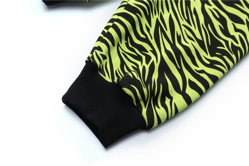 Streetwear Green Zebra Pattern Hoodies Sweatshirt Hip Hop Hoodie Autumn Harajuku Pullover Oversize Unisex Clothes-1
