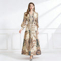 Regal Paisley Belted Chiffon Maxi Dress-0