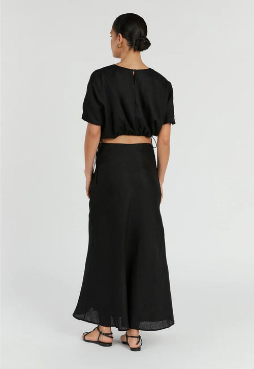 Black Linen Top-1