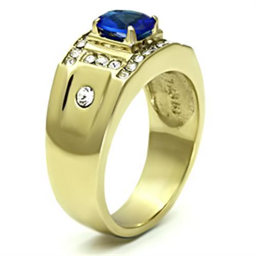 TK715 - IP Gold(Ion Plating) Stainless Steel Ring with Synthetic Synthetic Glass in Montana-3