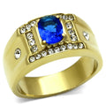 TK715 - IP Gold(Ion Plating) Stainless Steel Ring with Synthetic Synthetic Glass in Montana-0