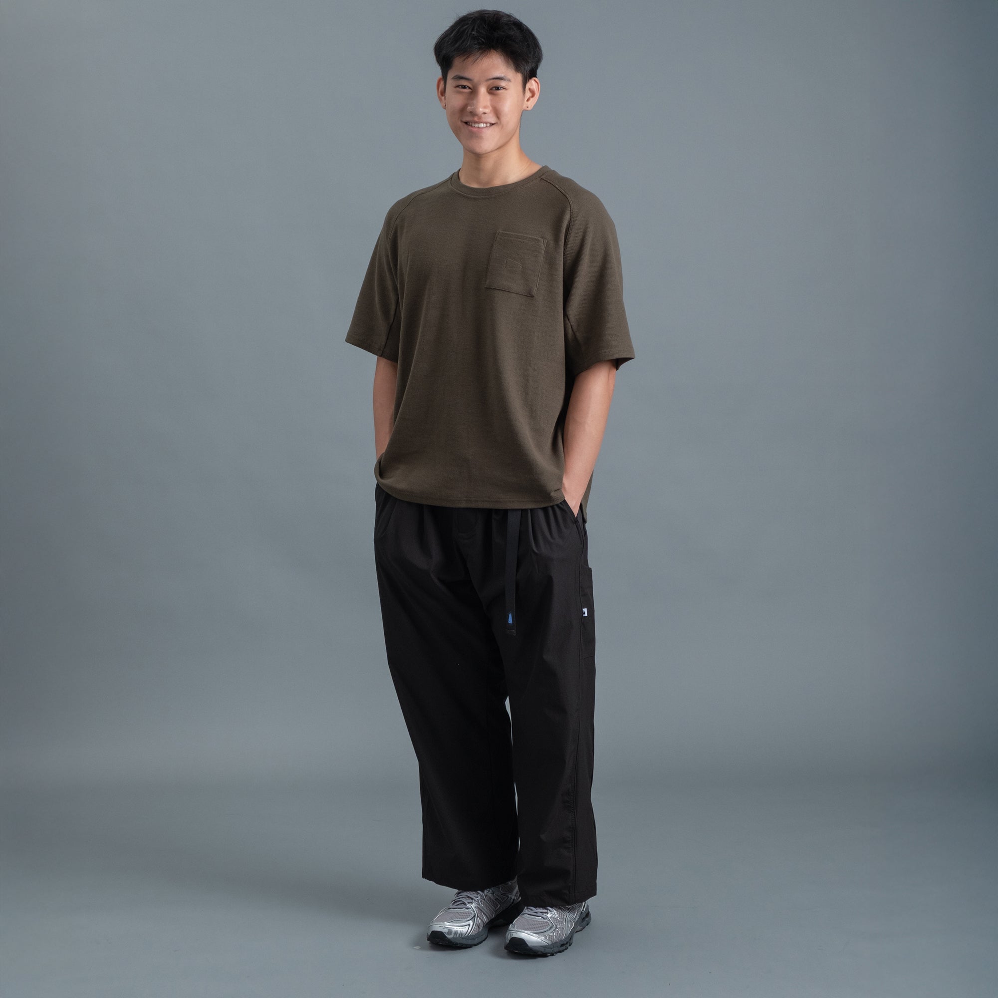 Panel Pants / Nylon - Black-2